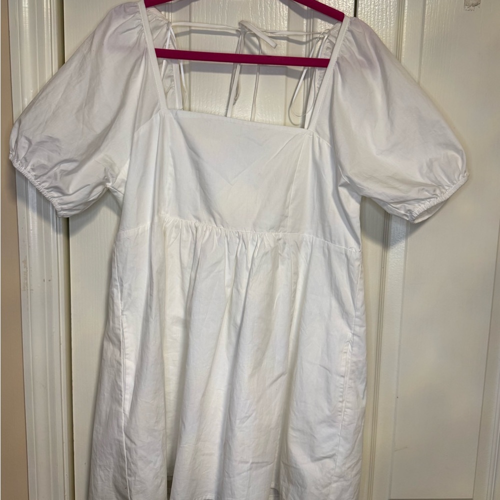 Draper‎ James White Puff Sleeve Midi Dress
